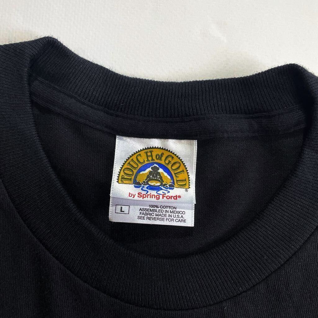 デッドストック☆ブラック 90s 無地 Tシャツ L ビンテージ 黒 セットインスリーブ Fabric made in USA ビッグサイズ 新品 USA製 未使用品 1_画像4