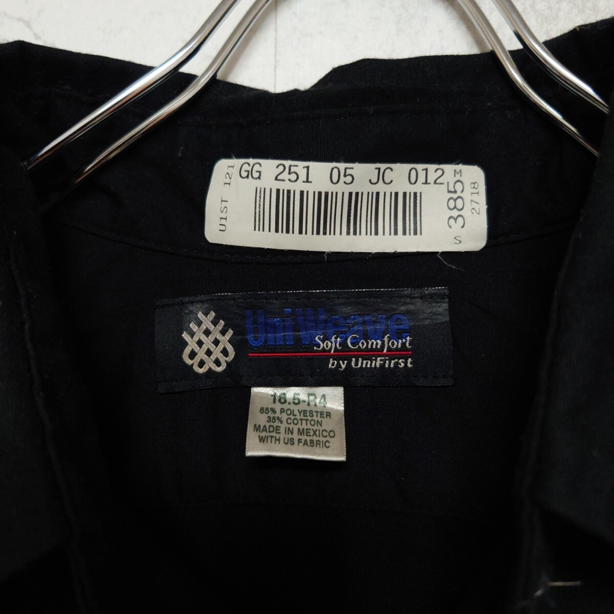 《メキシコ製》 Uni Weave ワークシャツ Valvoline 縦ラインロゴ 半袖シャツ ブラック_画像8
