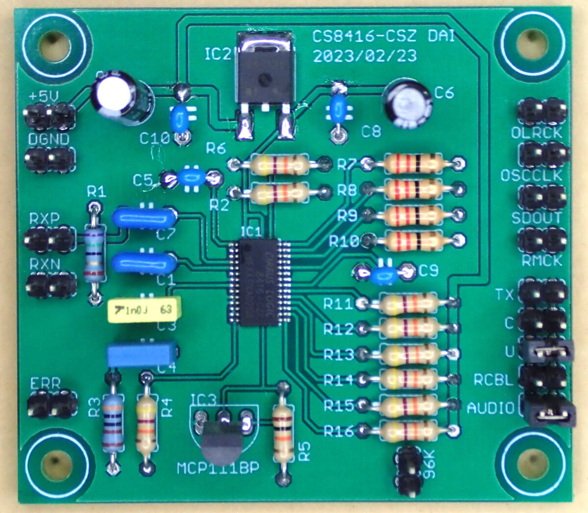 自作　ＣＳ８４１６を使ったＤＡＩ基板.._画像1