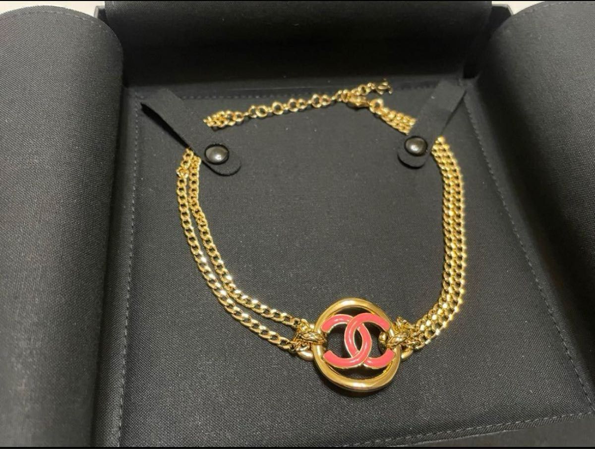 CHANEL シャネル　チョーカー　ネックレス　アクセサリー　ゴールド　新品　未使用　限定　完売品　ピンク　ココマーク　春夏