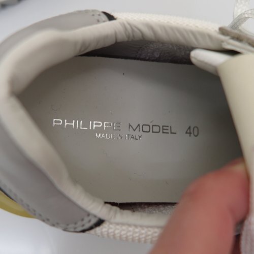  новый товар не использовался обычная цена 6.4 десять тысяч иен PHILIPPE MODEL Philip * модель спортивные туфли 40 размер LA RUElaruu серый белый черный 1 иен старт 