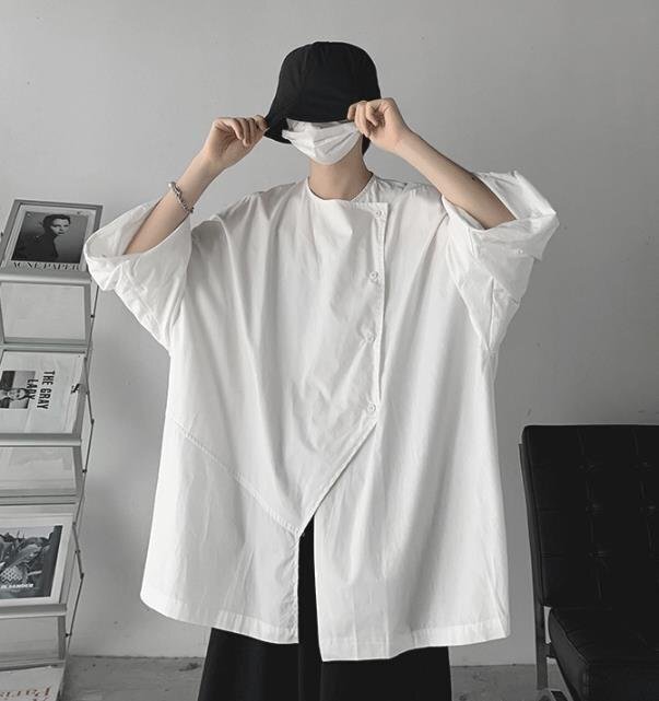 メンズ　ブラック　シャツ パーカー 大きいサイズ　快適 7分袖 トップス シンプル カジュアル_画像4