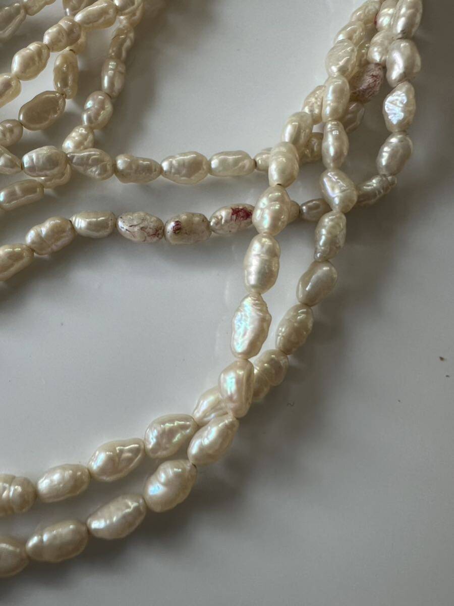 * antique mother-of-pearl, natural stone design necklace all 6ps.