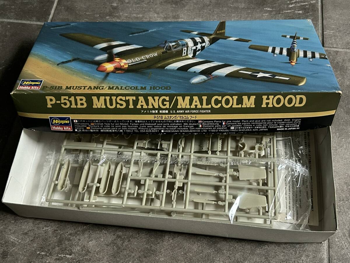 ハセガワ 1/72 P-51B ムスタング マルコム フード 米陸軍 戦闘機 内袋未開封 箱難 〒350円 定形外郵便(追跡補償無)他_画像6