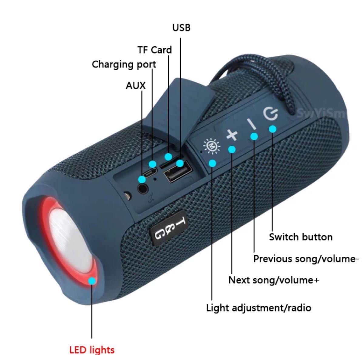 T&G  Bluetooth スピーカー レッド  防水 アウトドア ポータブル TG227