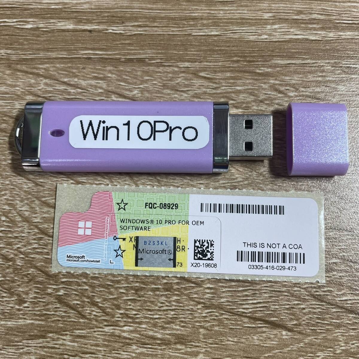 【国内発送】USB付き!!Windows10Proプロダクトシール(32bit 64bit 対応)正規品・未使用品+USBセットの画像1