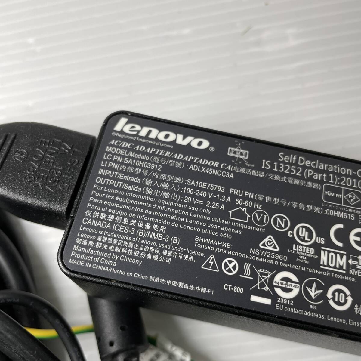 【国内発送、保証１ヵ月】Lenovo 20V 2.25A 角型タイプ NECにも使えます。送料込み価格で安心。_画像4