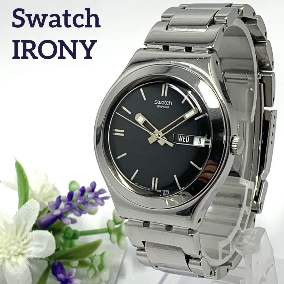 385 Swatch IRONY Swatch Irony SWISS мужские наручные часы календарь дата кварц тип новый товар батарейка заменен популярный редкий 