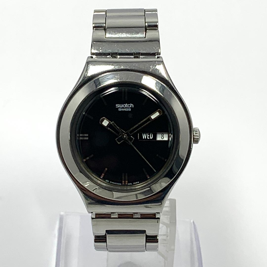 385 Swatch IRONY スウォッチ アイロニー SWISS メンズ 腕時計 カレンダー デイデイト クオーツ式 新品電池交換済 人気 希少