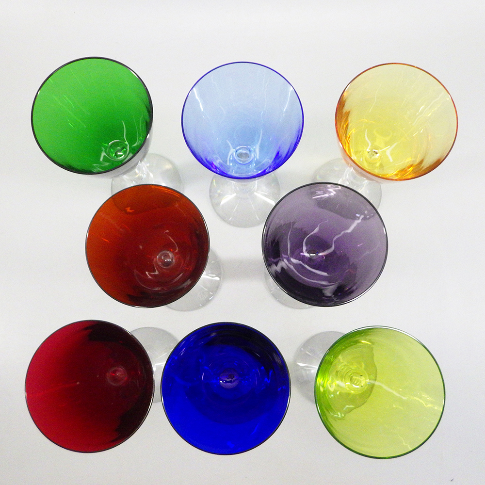 1円〜 Baccarat バカラ ベガ フォルテッシモ 8客 ワイングラス 色違い クリスタルガラス グラス 253-2689129【O商品】の画像2