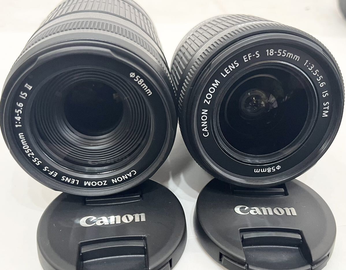 中古美品　Canon キャノン EOS Kiss X7i CANON ZOOM LENS EF-S 18-55mm 1:3.5-5.6 IS STM / 55-250mm 1:4-5.6 IS Ⅱ＋取説、充電器付き_画像7
