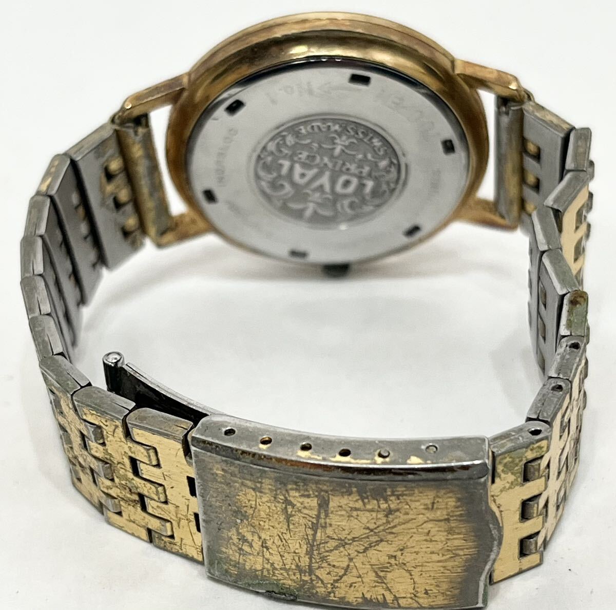 ロイヤルプリンス loyal prince de luxe 腕時計 アナログ 手巻き 3針 25石 文字盤 ゴールドカラー ジャンク メンズの画像4