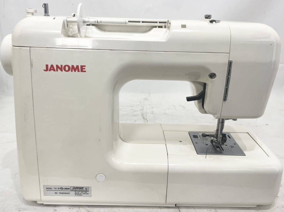通電OK ジャノメ JANOME N-850 MODEL 751型 ミシン 本体 カバー付 手工芸 ハンドクラフト 裁縫 動作未確認の画像4