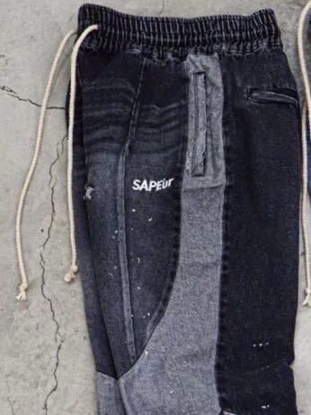 即決 SAPEUR VINTAGE DENIM TRACK PANTS BLACK Lサイズ 正規 即決 SAPEUR VINTAGE DENIM TRACK PANTS BLACK Lサイズ 正規
