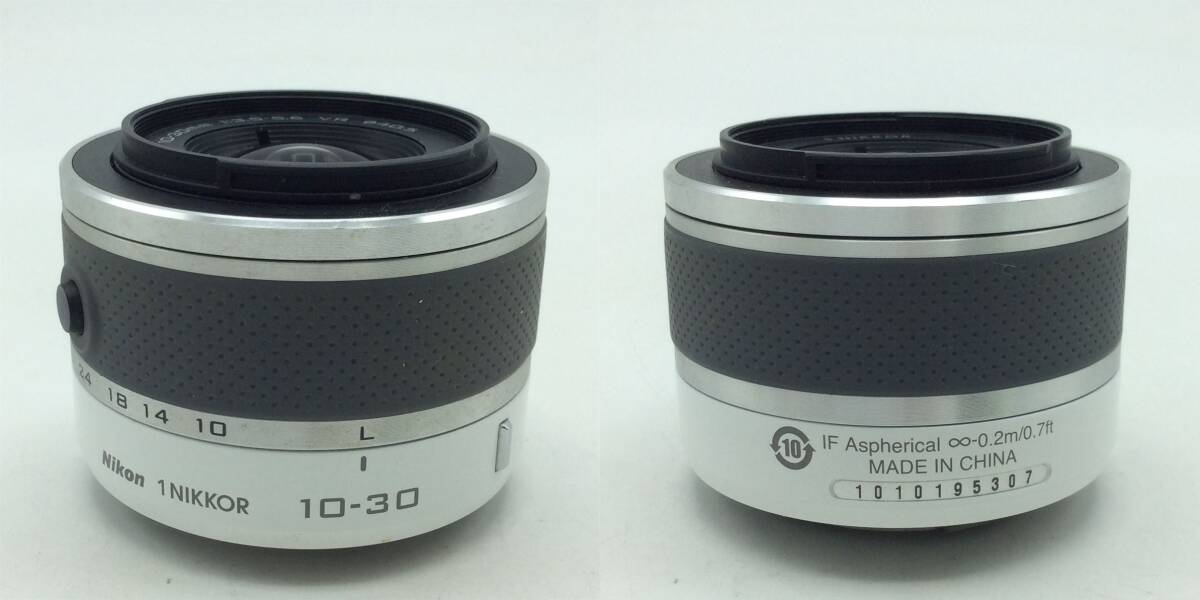 RR54♪＜通電/動作/精度未確認＞ジャンク デジタルカメラ Nikon ニコン J1 ホワイト 10-30mm 1:3.5-5.6 VR φ40.5 冊子付き 現状品♪_画像8