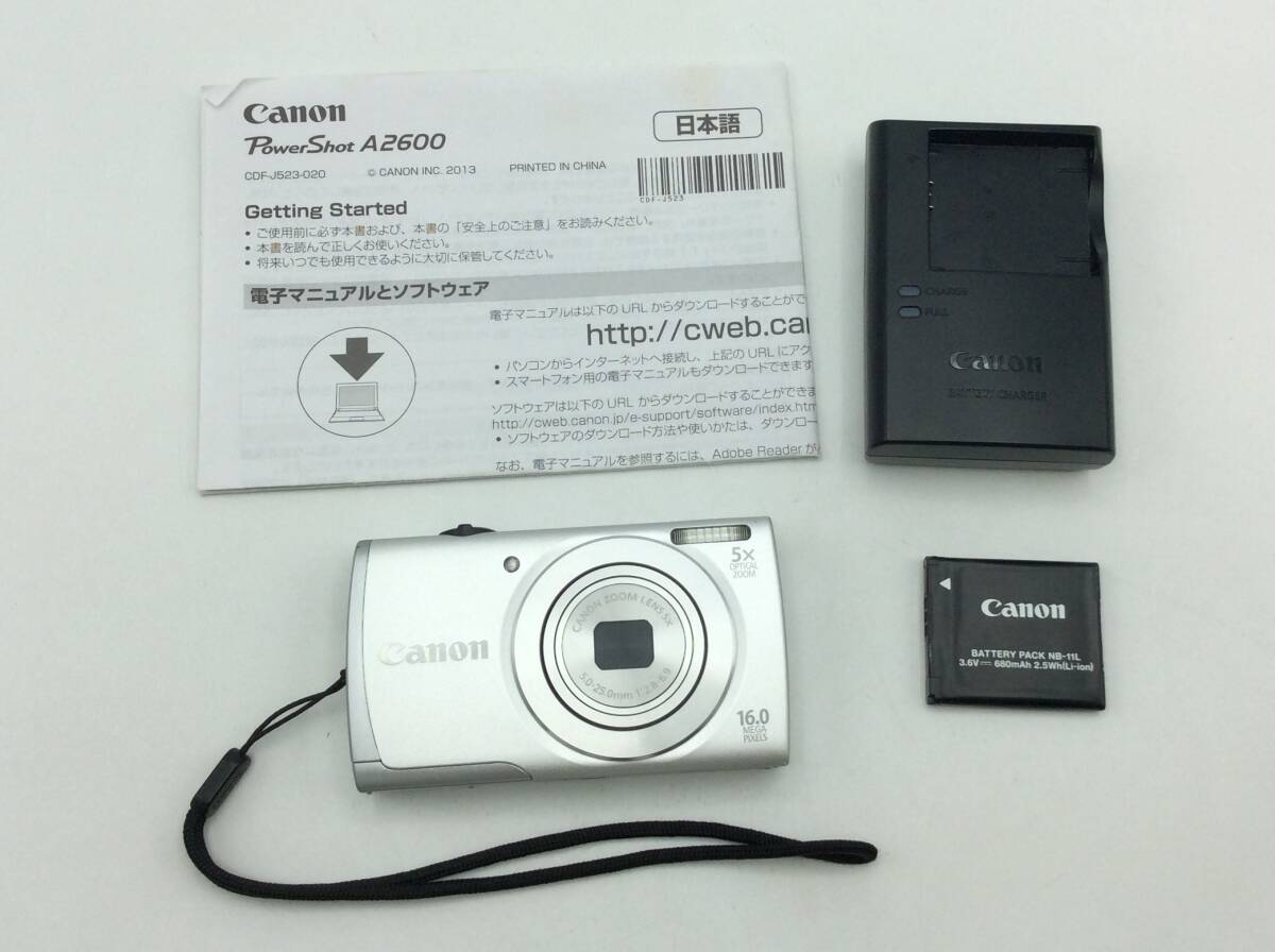 MM49♪＜通電確認済み＞デジタルカメラ Canon キャノン Power Shot パワーショット A2600 5.0-25.0ｍｍ 1:2.8-6.9 現状品 ジャンク品♪_画像1