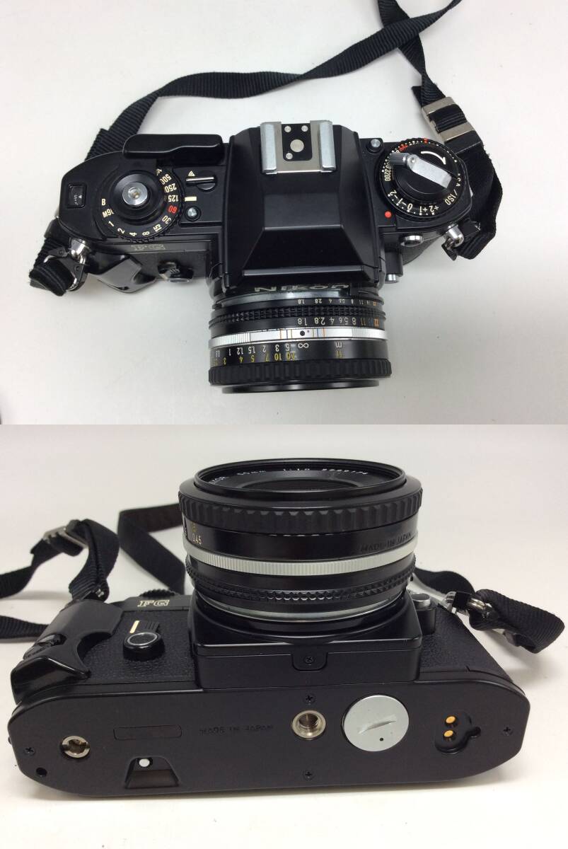 EE20♪＜動作/精度未確認＞ジャンク フィルムカメラ Nikon ニコン FG ケース レンズフィルター付き 現状品♪_画像4