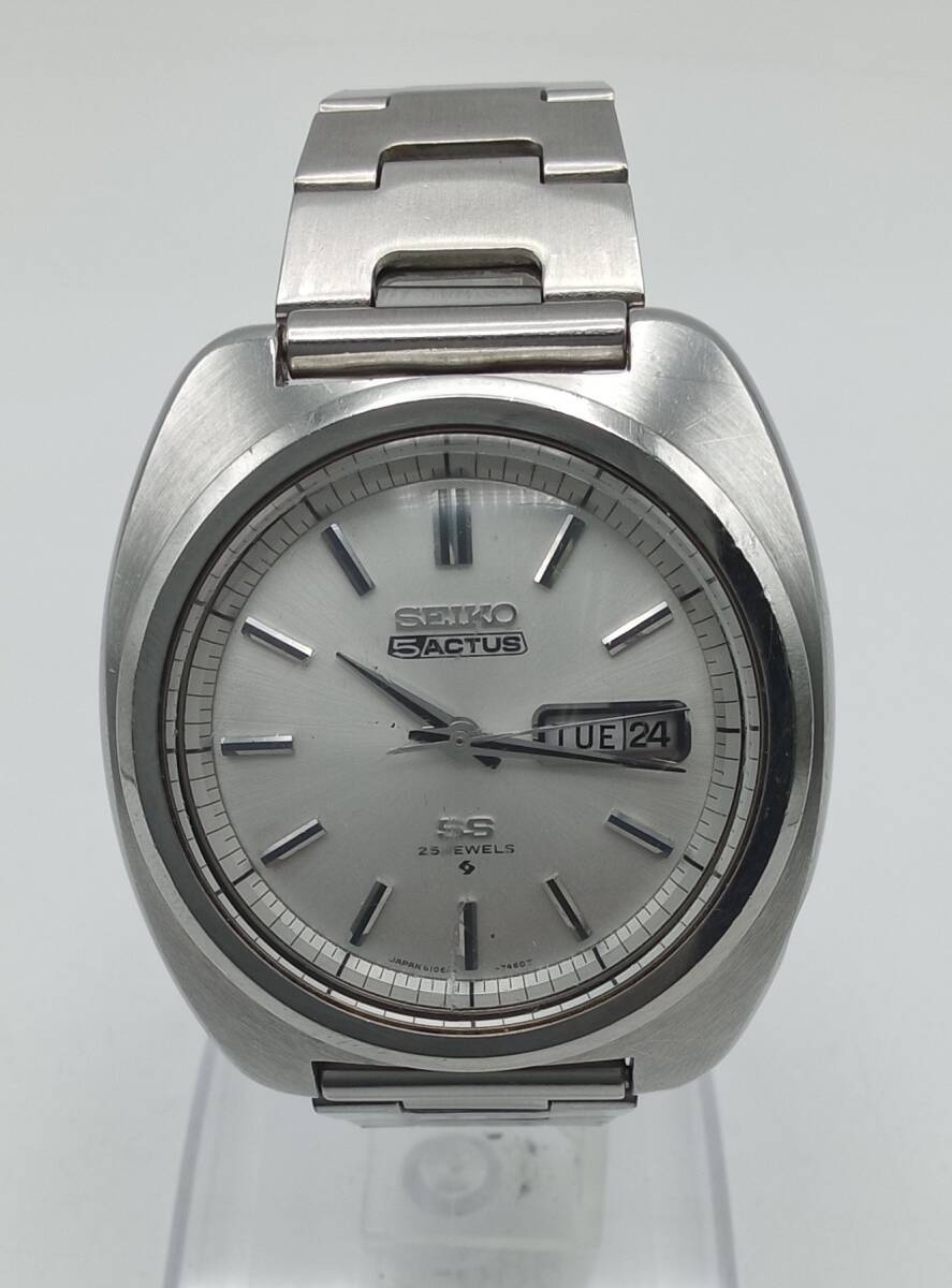 MM36♪＜AT/稼働＞腕時計 SEIKO 5 ACTUS セイコー アクタス 25石 6106-7440 自動巻き デイデイト 現状品♪ _画像2