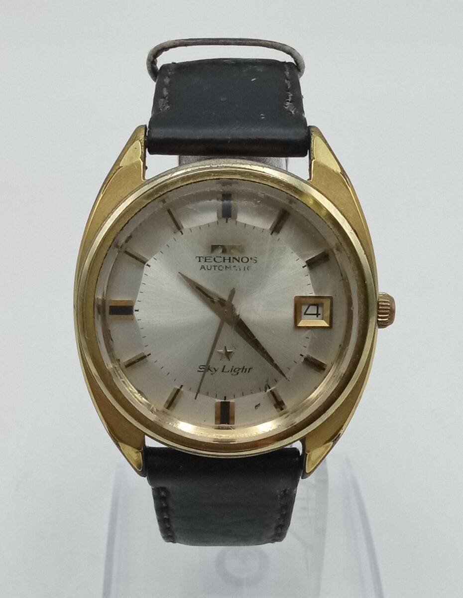RR119*<AT/ operation > wristwatch TECHNOS Sky Light Tecnos skylight self-winding watch Date present condition goods *