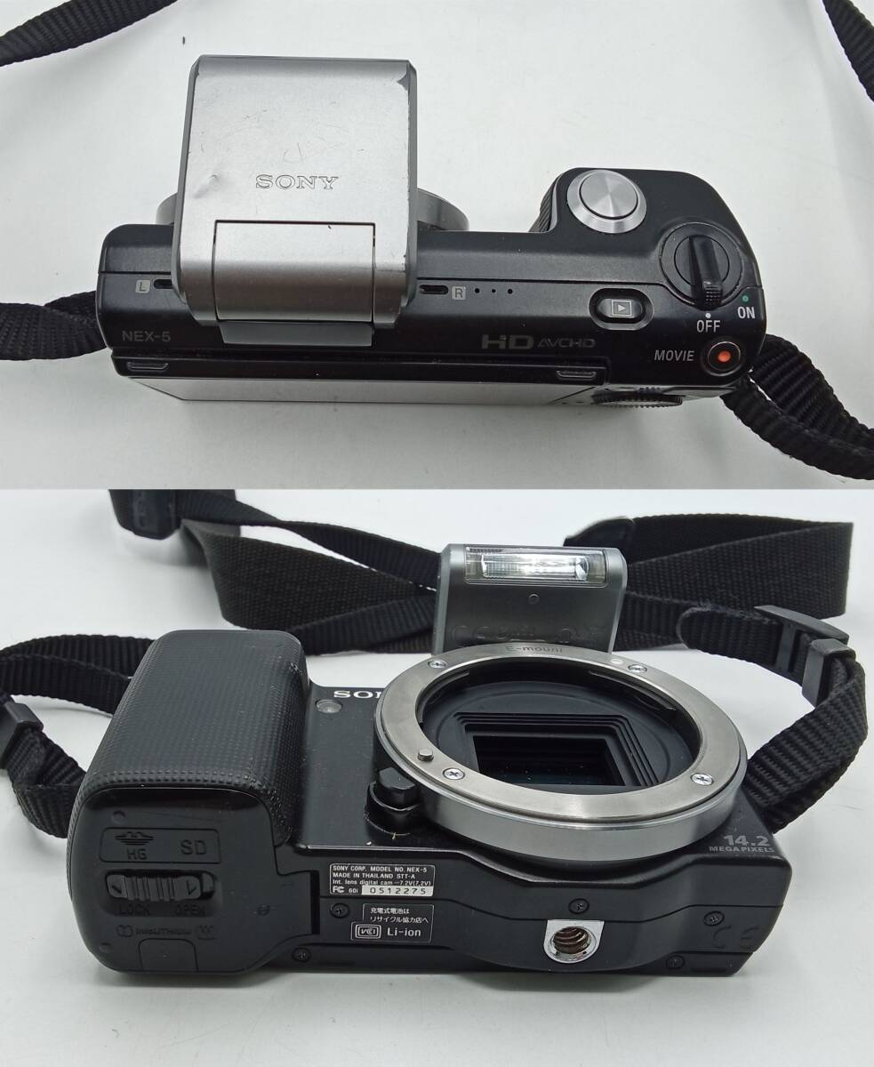EE104*< electrification / operation / precision not yet verification > digital camera Junk SONY Sony a NEX-5A lens E16mm F2.8 / E 18-55mm F3.5-5.6 present condition goods *