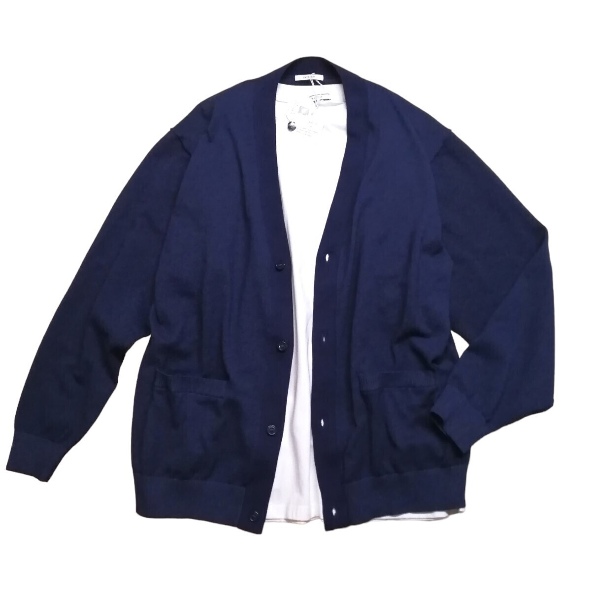 # new goods unused BAYFLOW adult .... raise navy. Layered cardigan T-shirt attaching cooling measures * L size4 Bay flow 