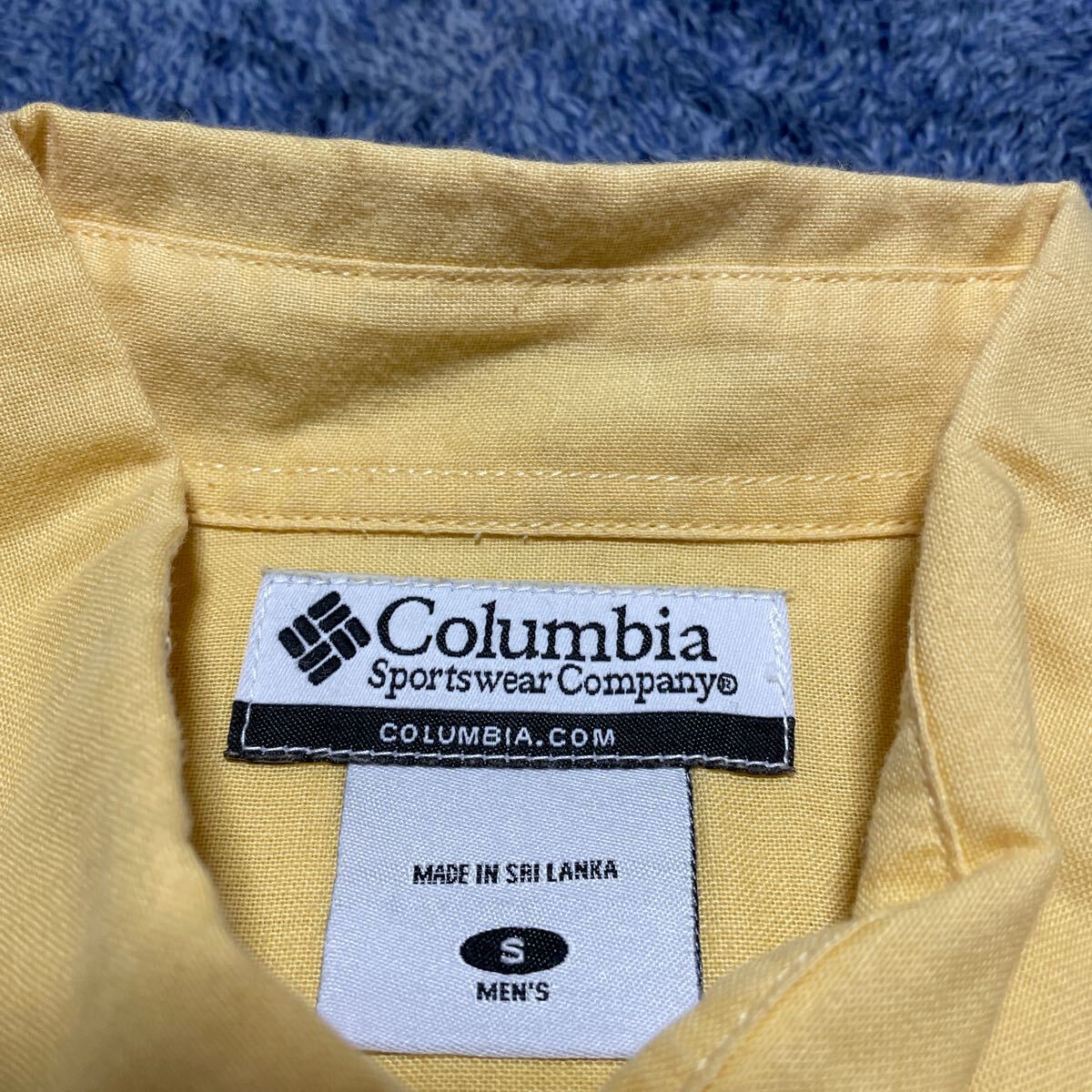 Columbia コロンビア 綿麻 半袖シャツ メンズUSサイズS アウトドア ボタンダウンシャツの画像3