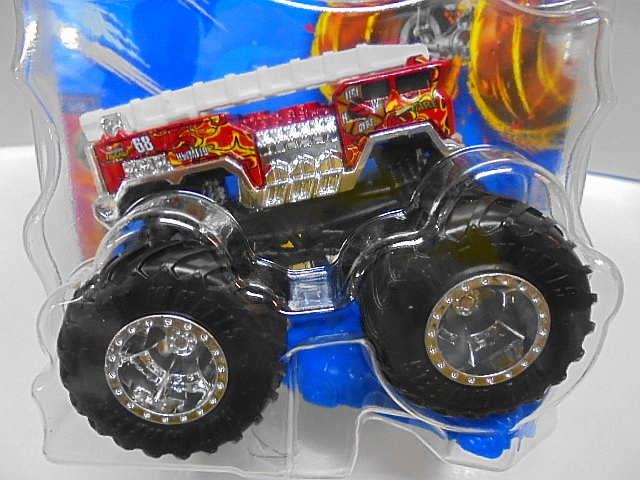 Hotwheels モンスタートラック 5アラーム ミニカー ホットウィール 消防車 はしご車の画像2