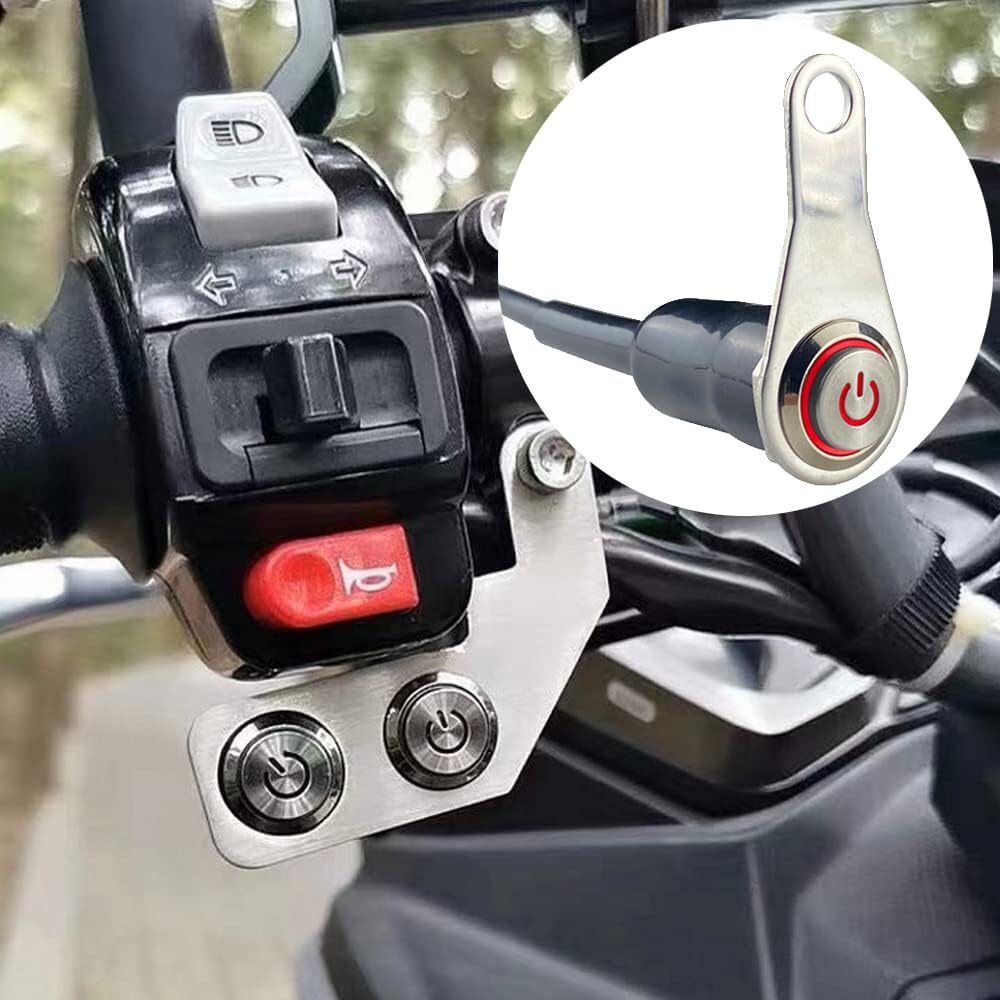 赤い光 YFFSFDC オートバイハンドルバースイッチ 12V LED ATVバイク LED 警告灯 ハザードライト ヘッドライト_画像4