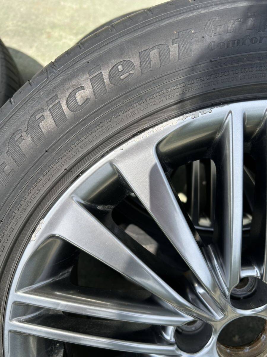 広島市発 クラウンロイヤル 純正ホイール 210系 ブラックスタイル 215/55R17 4本セット 7J 114.3 タイヤホイール　トヨタ グッドイヤー_画像2