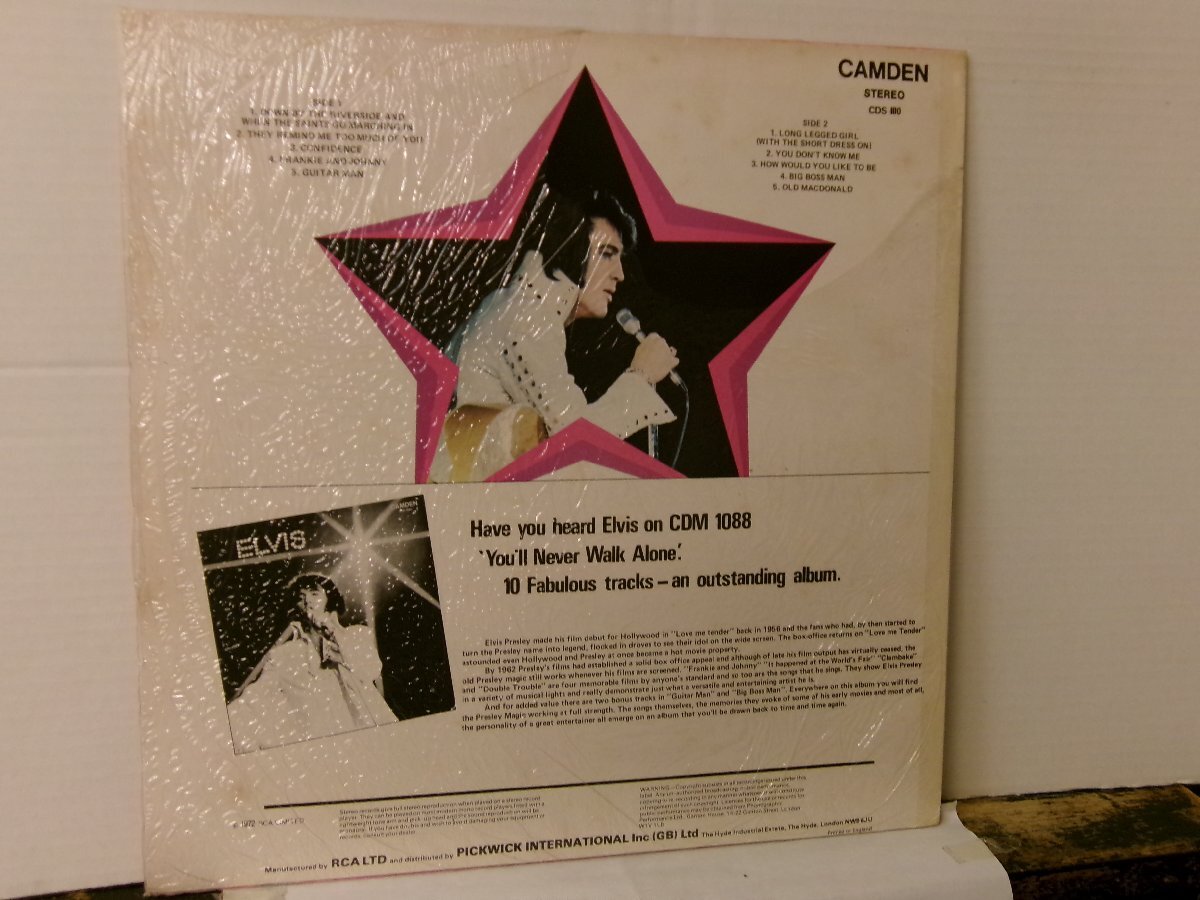 ▲LP ELVIS PRESLEY エルヴィス・プレスリー / SINGS HITS FROM HIS MOVIES PLUS TWO RECENT HITS 輸入盤 CAMDEN CDS1110◇r60511_画像2