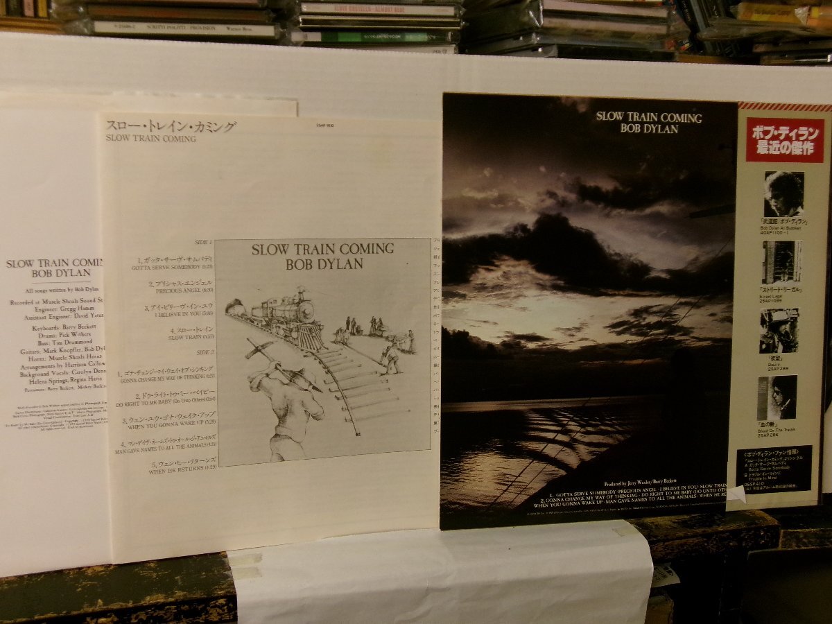 ▲LP BOB DYLAN ボブ・ディラン / SLOW TRAIN COMING スロー・トレイン・カミング 帯付 CBSソニー 25AP-1610◇r60511_画像2