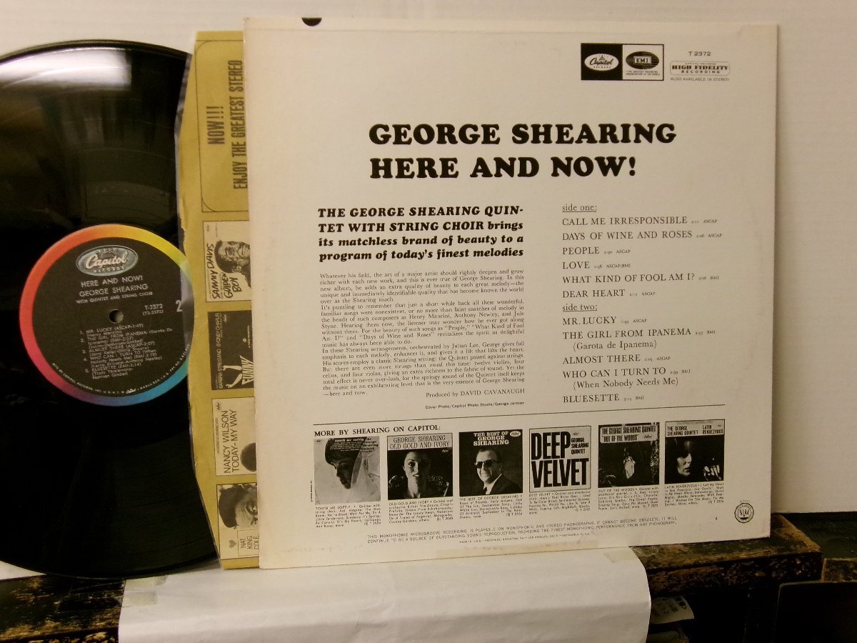 ▲LP GEORGE SHEARING QUINTET WITH STRING ジョージ・シアリング / HERE AND NOW 輸入盤 CAPITOL T-2372◇r60511_画像2