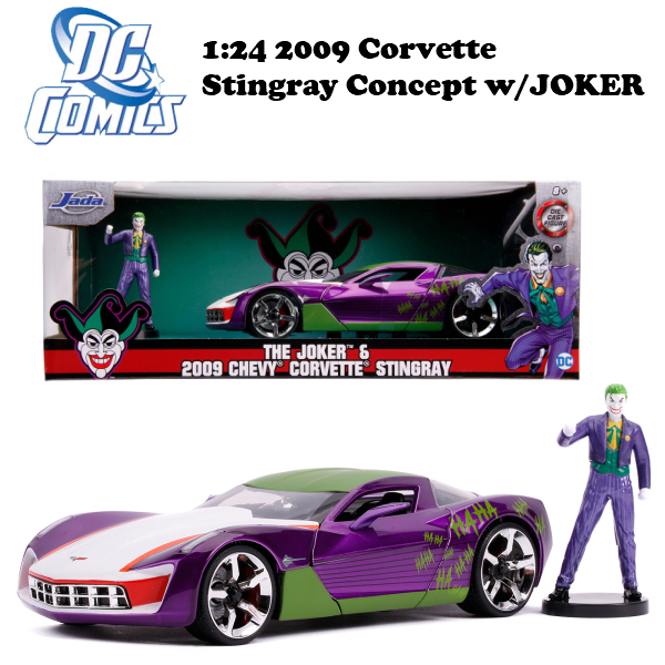 1:24 DC COMICS 2009 CORVETTE STINGRAY CONCEPT w/JOKER ミニカー_画像1