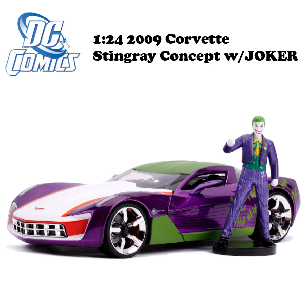 1:24 DC COMICS 2009 CORVETTE STINGRAY CONCEPT w/JOKER ミニカー_画像4