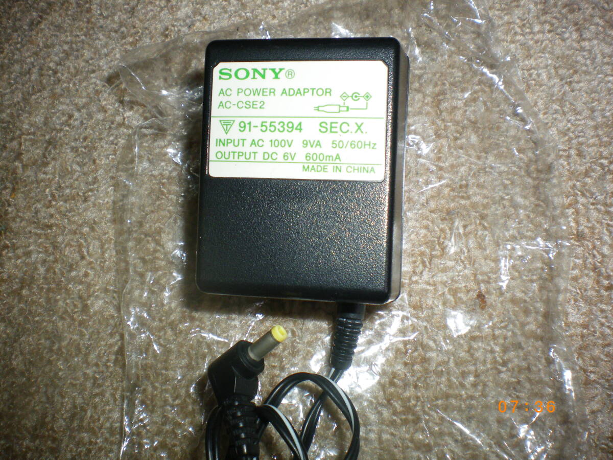 SONY 純正 ACアダプター AC-CSE2 DC6V 600ｍA 全国レターパック520円発送可能の画像2