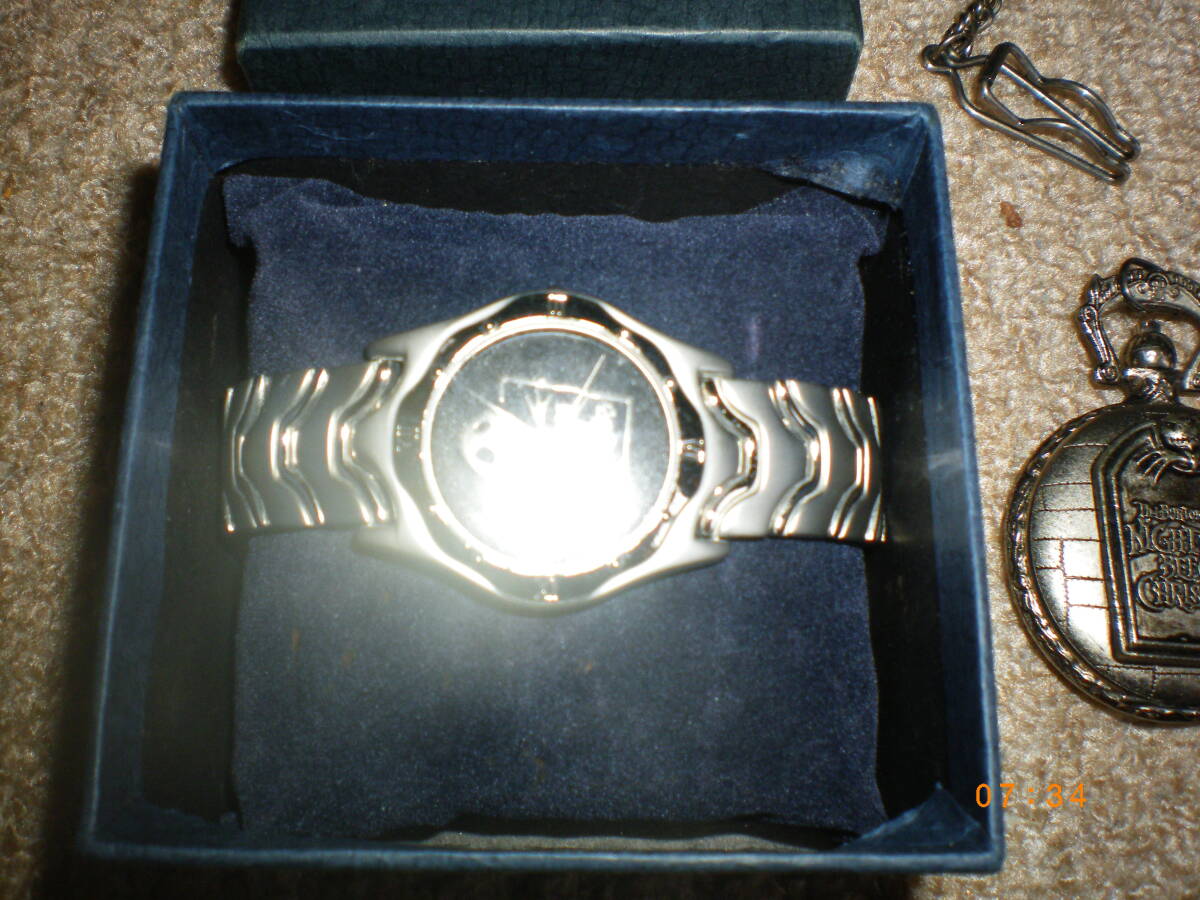 未使用品：ナイトメアビフォアクリスマスの腕時計・懐中時計セット 全国定形外350円発送可能_画像2