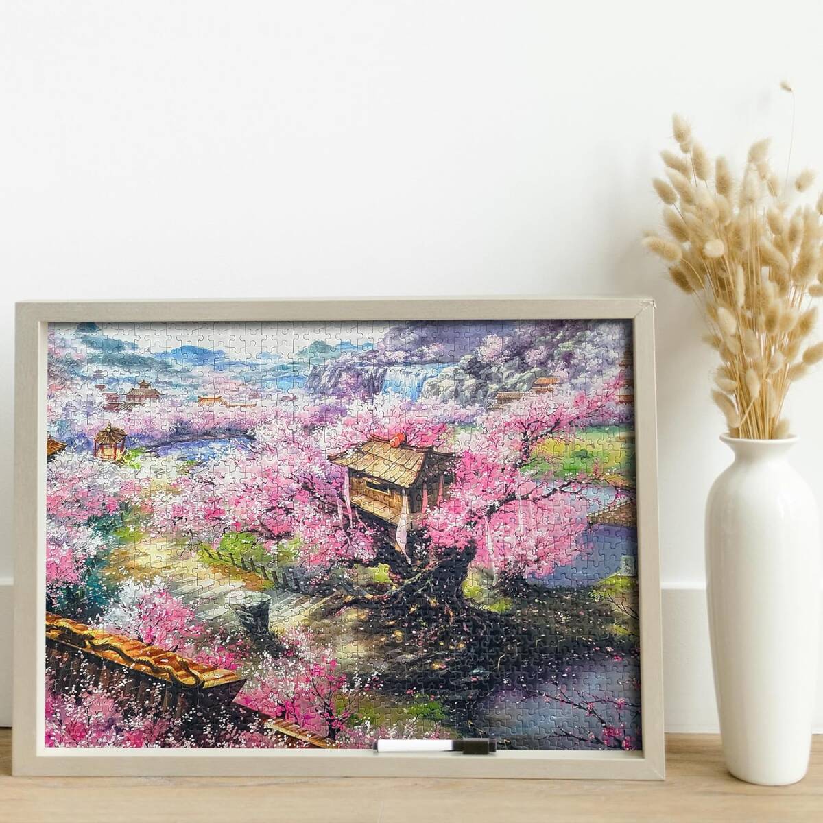 MISITU ジグソーパズル マイクロピース 1000ピース パズル 風景 絵画 桜 桜並木 自然 桃源郷 プレゼント 誕生日 ク_画像7