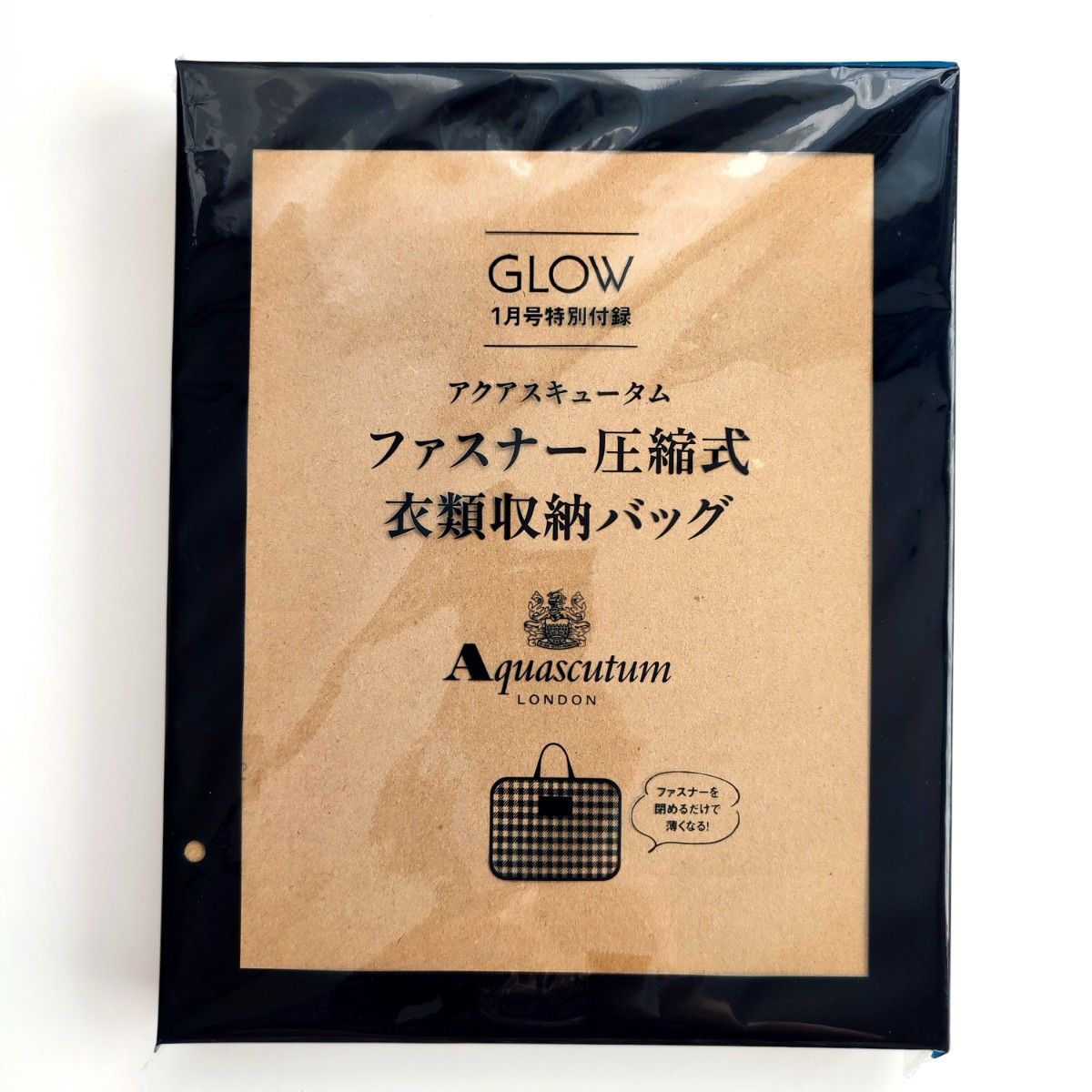 【付録】 GLOW　 アクアスキュータム　 ファスナー圧縮式衣類収納バッグ