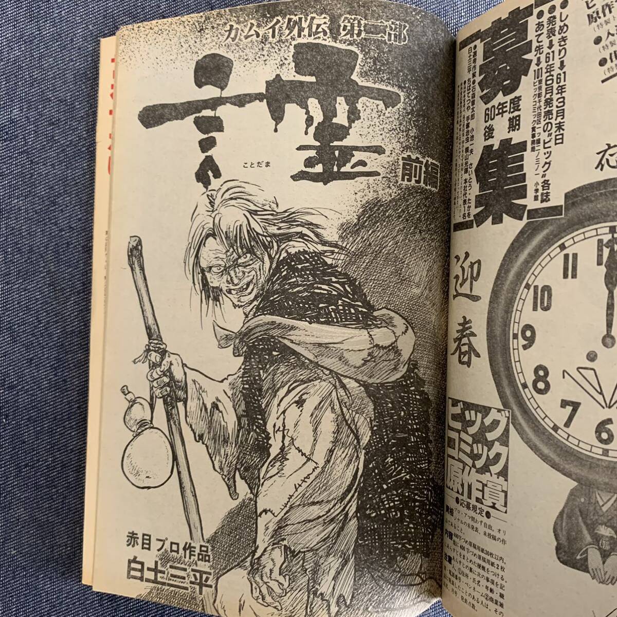 ビッグコミック 1986/1/25 昭和61年 読切HARD METAL軍旗眠るところ松本零士 ホテル石森章太郎 カムイ外伝白土三平 土佐の一本釣り 手塚治虫_画像10