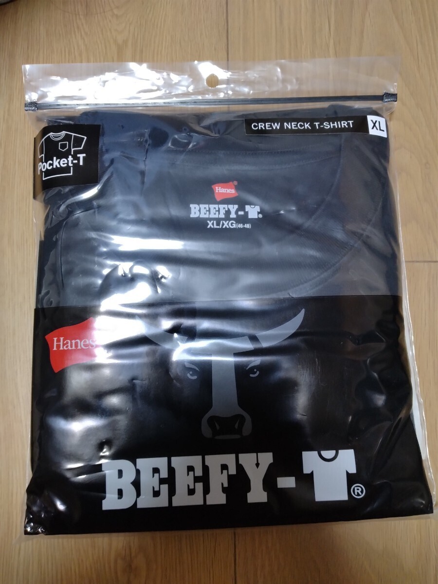 ヘインズ ビーフィー Tシャツ ポケット付き 半袖 黒　ブラック　 1枚売り　無地 BEEFY BEEFY-T_画像1