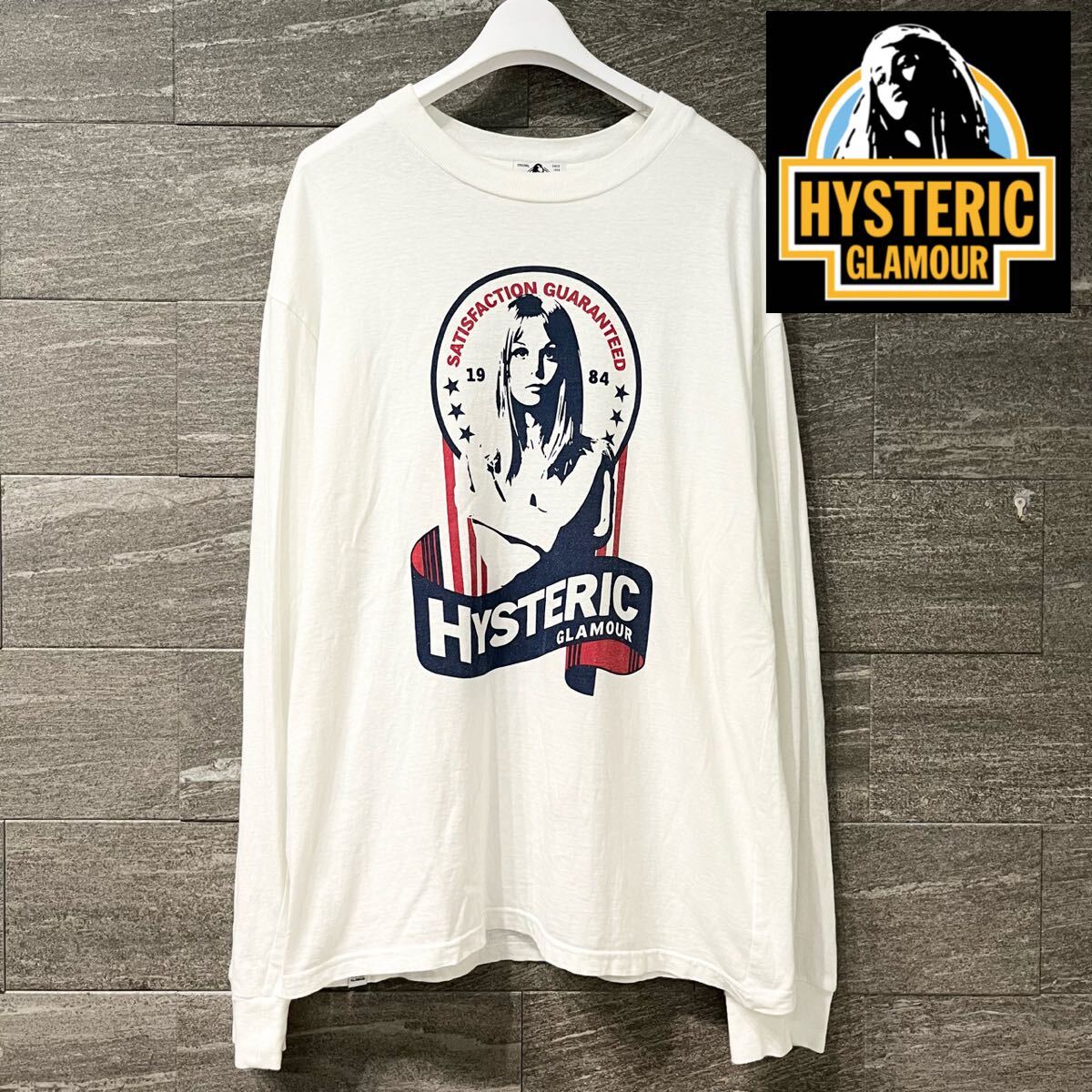 【HYSTERIC GLAMOUR】オシャレなヒスガール&ビッグロゴ柄デザインT ヒステリックグラマー ヒスガール ビッグロゴ 希少デザイン ロン