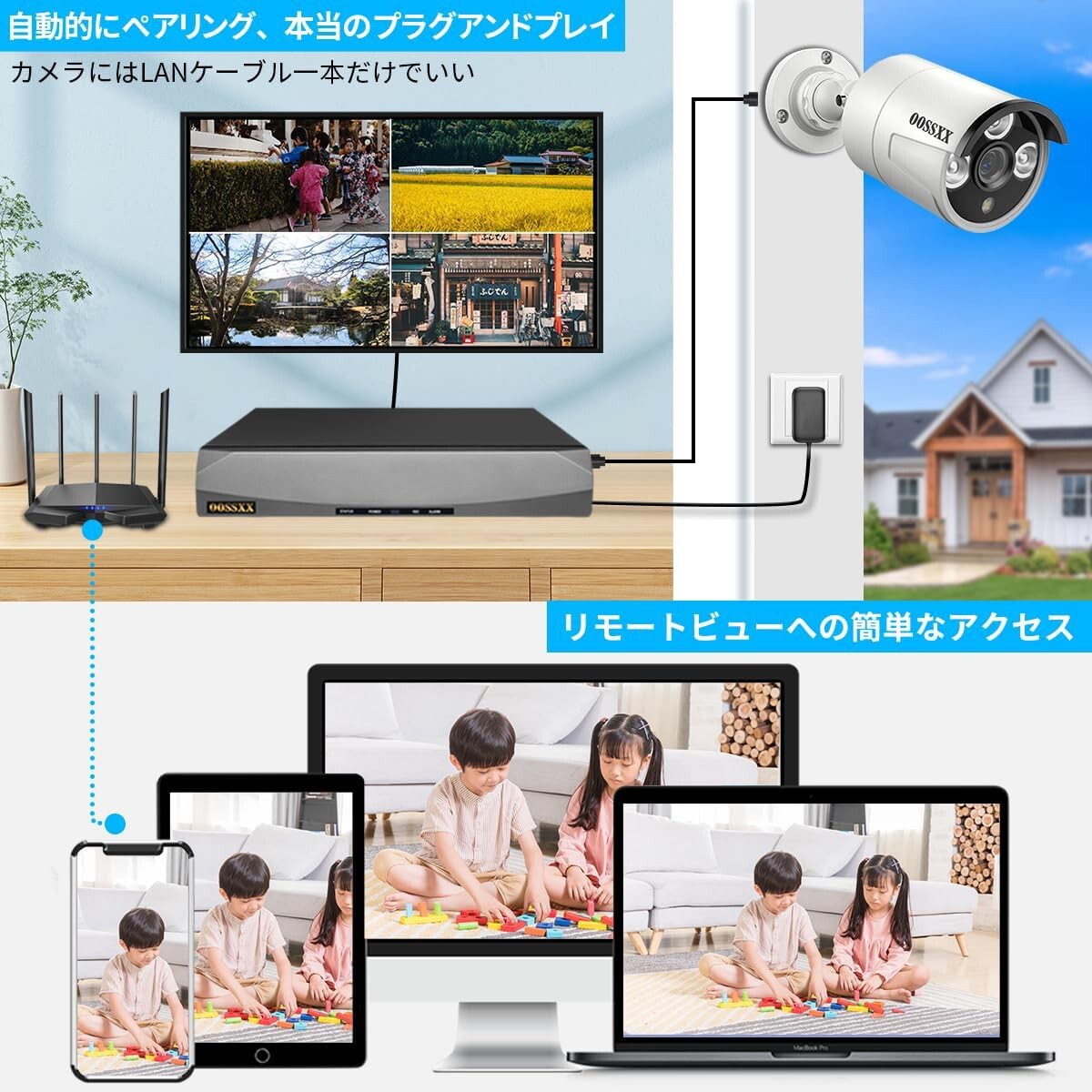 送料無料4K800万画素録画機・AI人体検知】 防犯カメラ 有線 500万画素 防犯カメラ poe 防犯カメラセットランキング 監視カメラ・_画像3