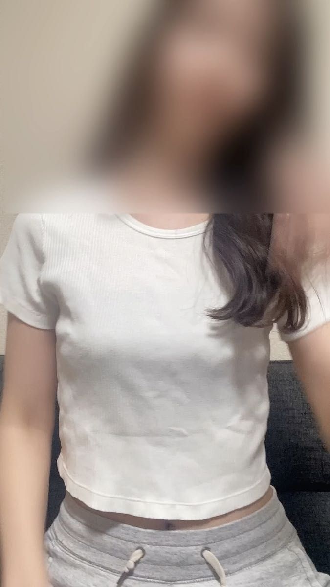 Tシャツ 白　クロップド丈　Lサイズ
