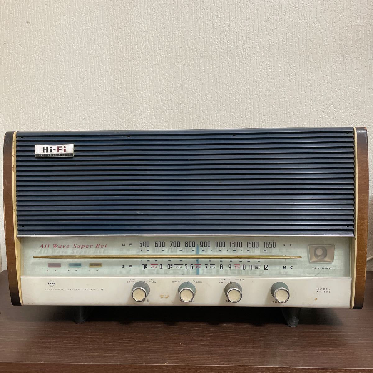 National National Hi-Fi antique radio retro Showa Retro junk AH-630 vacuum tube radio vacuum tube audio equipment 