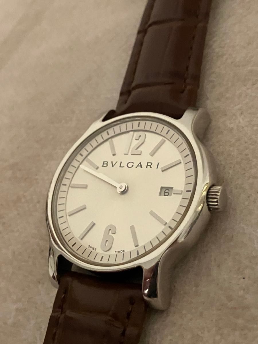 値下げ 稼働★ブルガリ Bvlgari ST35S（ソロテンポ） メンズ クォーツ腕時計※革ベルト新品交換済