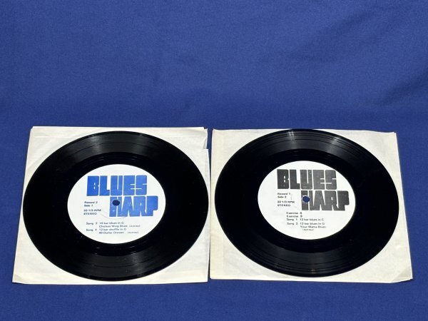 BLUES HARP　ブルースハープ: ハーモニカの練習　33rpm EP 教則レコード　２枚組　現状品_画像2