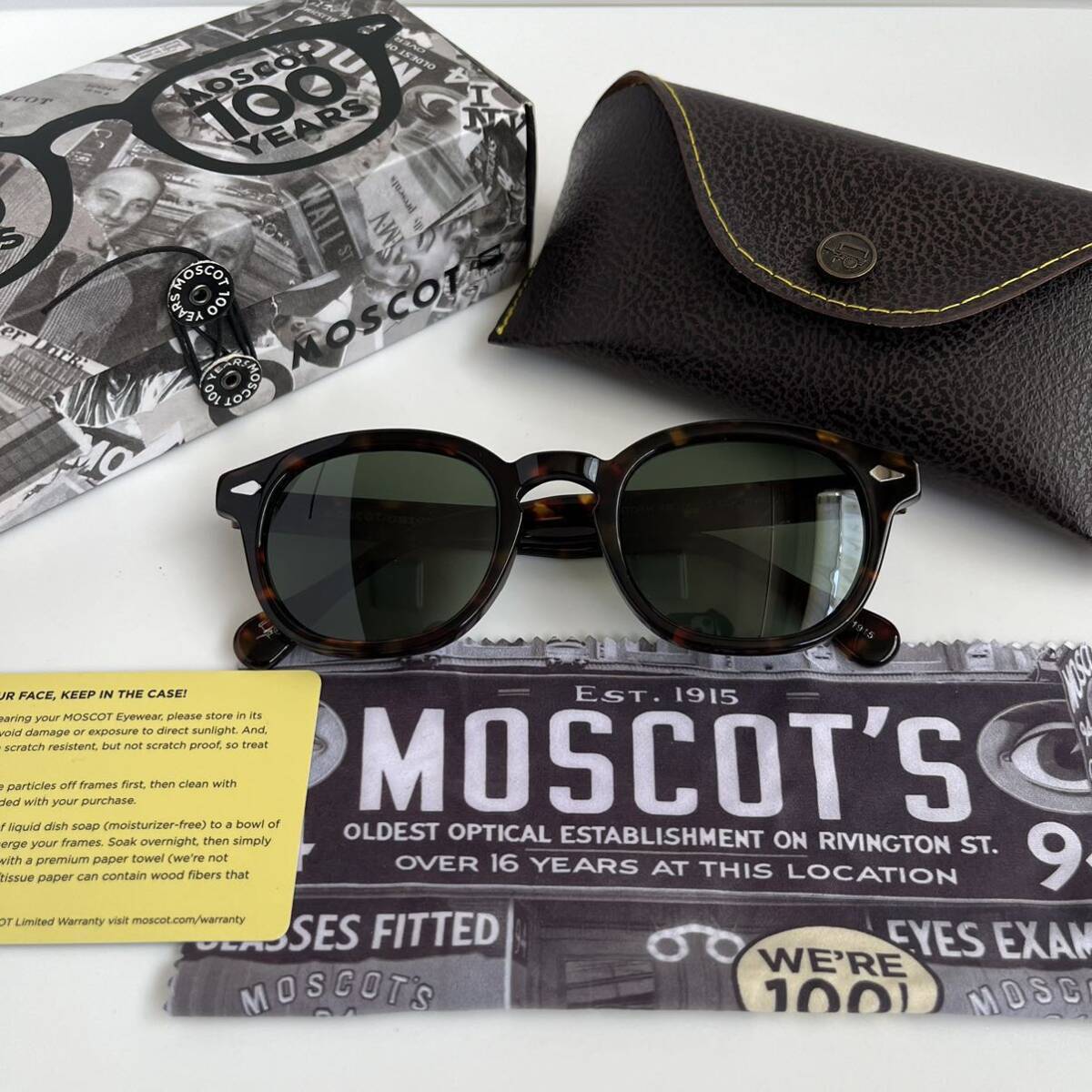 【美品】MOSCOT モスコット LEMTOSH SUN レムトッシュ サン TORTOISE トータス べっ甲柄 49□24-145 伊達メガネ サングラス_画像1