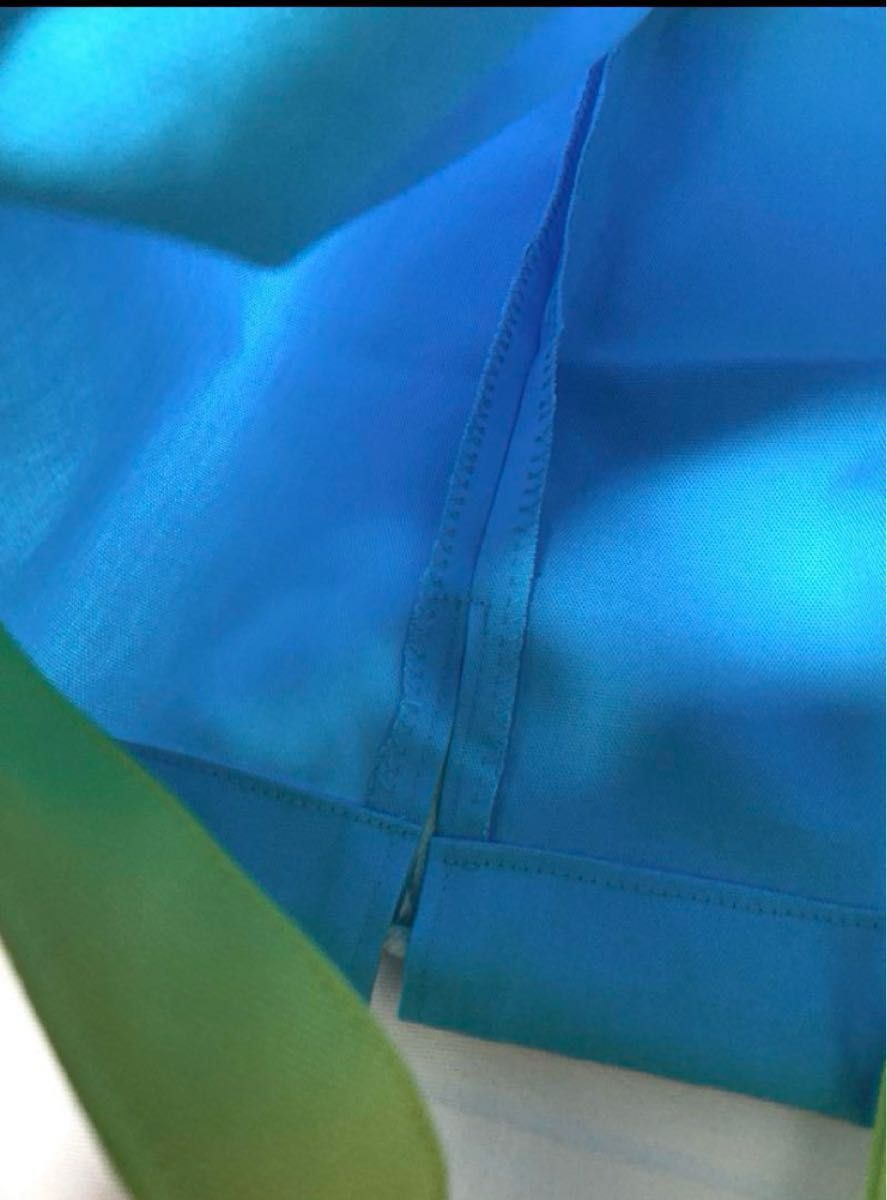ハンドメイド　ナップサック　ブルー×ライム体操着袋　シンプル　男の子　体操着袋　お着替え袋　