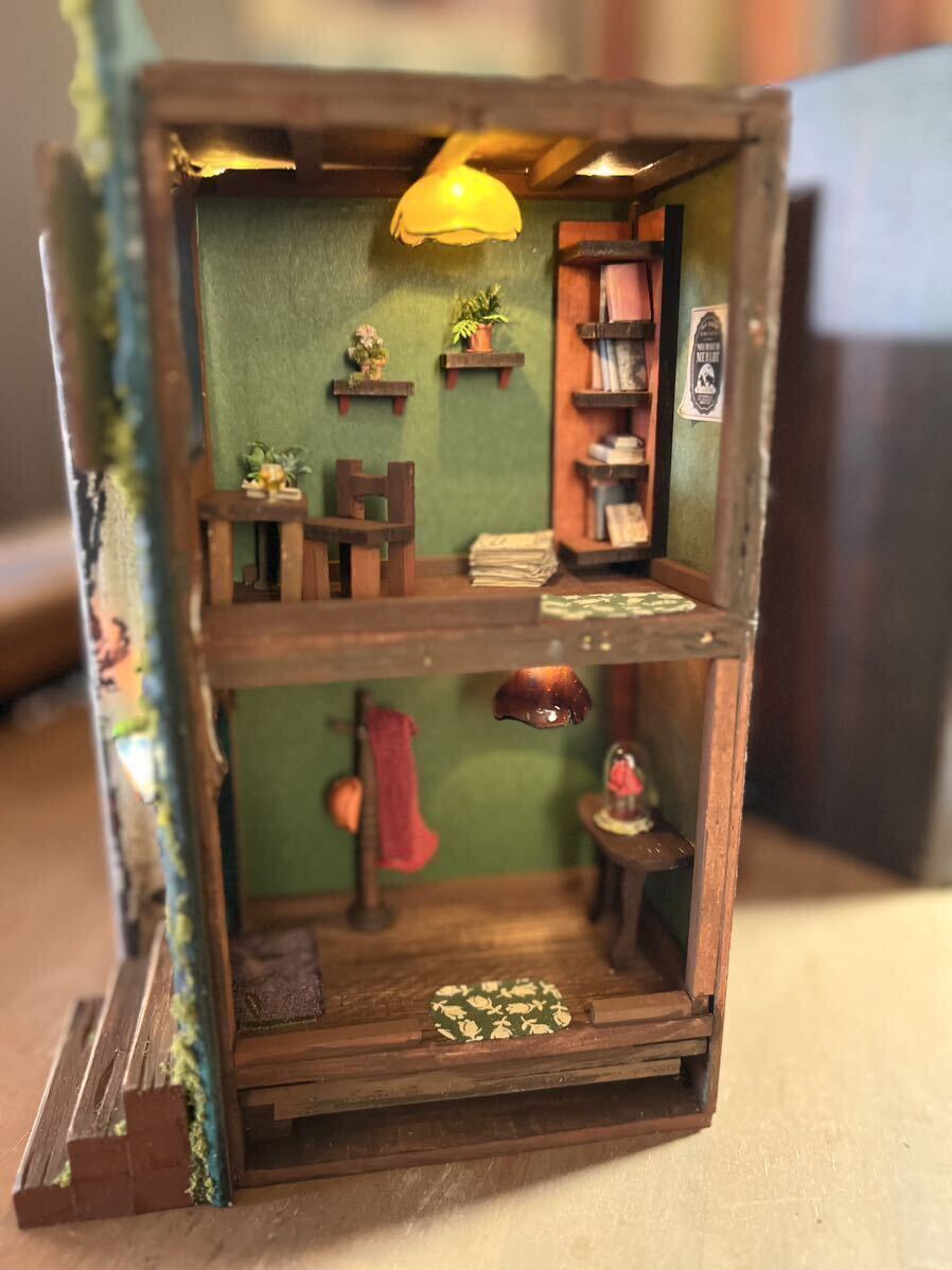 「ブックドールハウス」3連　ミニチュアアート　古書　書物　ブック型小物入れ　シークレットBOX 小人の家_画像8