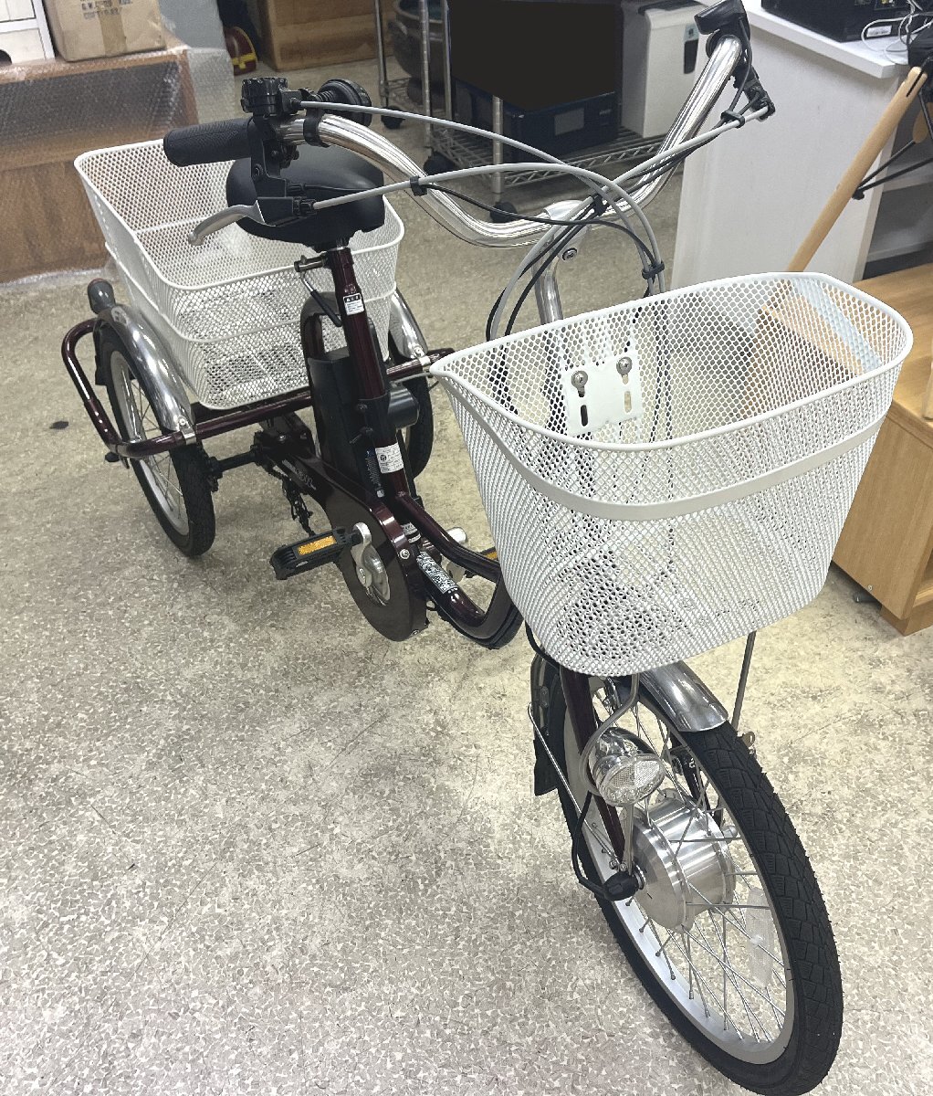 # Sapporo departure mimgoMG-TRM20EB electric assist three wheel bicycle asi.. Charlie wine red electric tricycle operation OK *